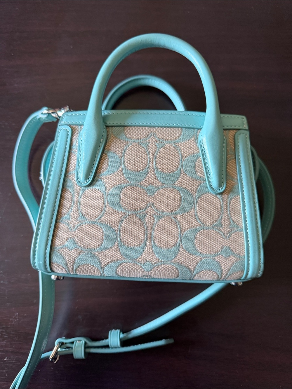 Coach Mint Green Signature Mini Satchel brand new - Picture 6 of 8